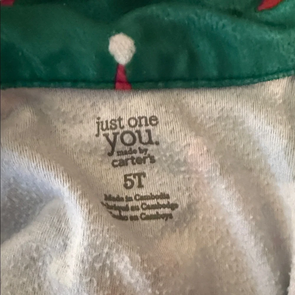 Carters Green Santa Kids Pajama Set